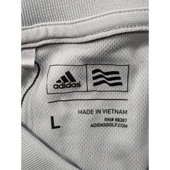 Adidas Performance Polo Shirt Mens Large Golf UPF 30 Beaverhead Logo Gray - Picture 3 of 13